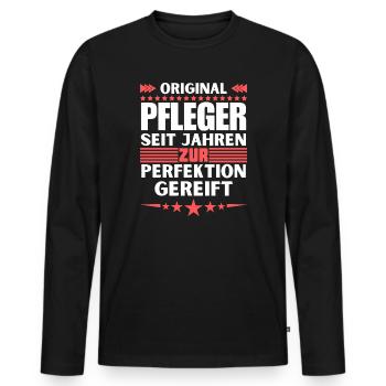 Nurses matured to perfection - Men's Premium Organic Long Sleeve Shirt - black - Front - Nico (187cm)