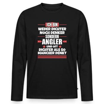 Ni poètes, ni penseurs, mais pêcheurs à la ligne - T-shirt manches longues Premium bio Homme - noir - Devant - Nico (187cm)