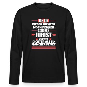 Neither poet nor thinker, but lawyer - Men's Premium Organic Long Sleeve Shirt - black - Front - Nico (187cm)
