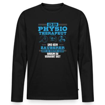 Physiotherapeut/Physiotherapie/Zauberer/Geschenk - Männer Premium Bio Langarmshirt - Schwarz - Vorne - Nico (187cm)