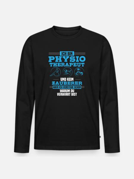 Physiotherapeut/Physiotherapie/Zauberer/Geschenk - Männer Premium Bio Langarmshirt - Schwarz