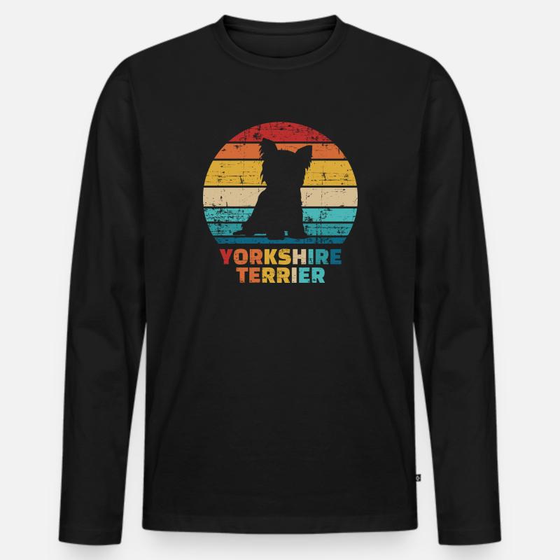 Yorkshire - Männer Premium Bio Langarmshirt - Schwarz