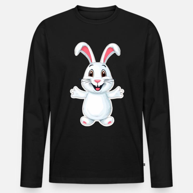 Lustiger Hase - Männer Premium Bio Langarmshirt - Schwarz