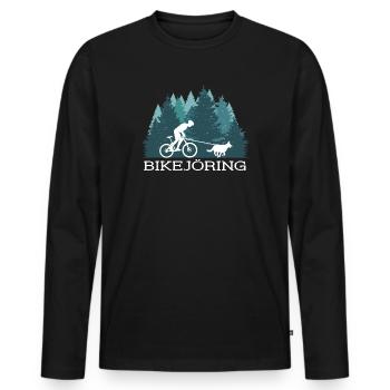 Bikejöring Draught dog sport with bike and dog - Men's Premium Organic Long Sleeve Shirt - black - Front - Nico (187cm)