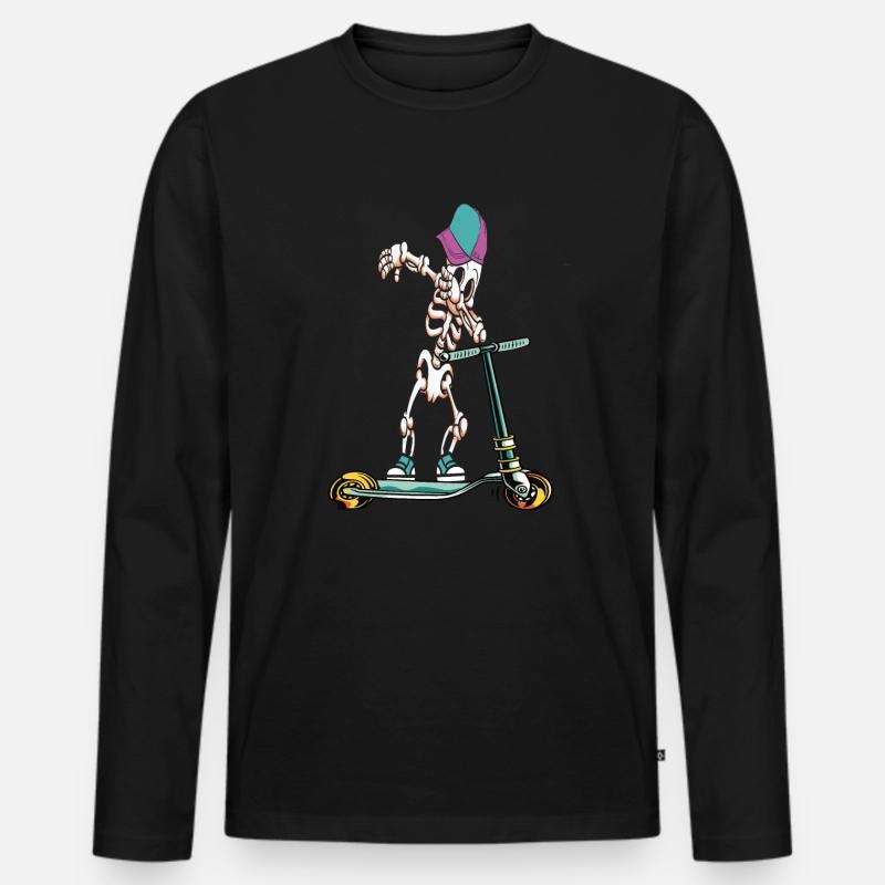 Dabbing Stunt Scooter - Männer Premium Bio Langarmshirt - Schwarz