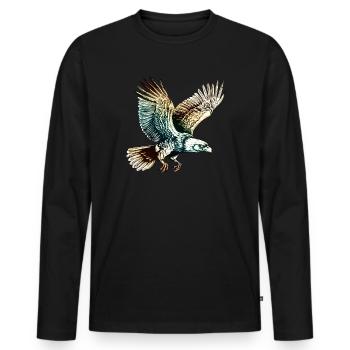 Flying Eagle - Men's Premium Organic Long Sleeve Shirt - black - Front - Nico (187cm)