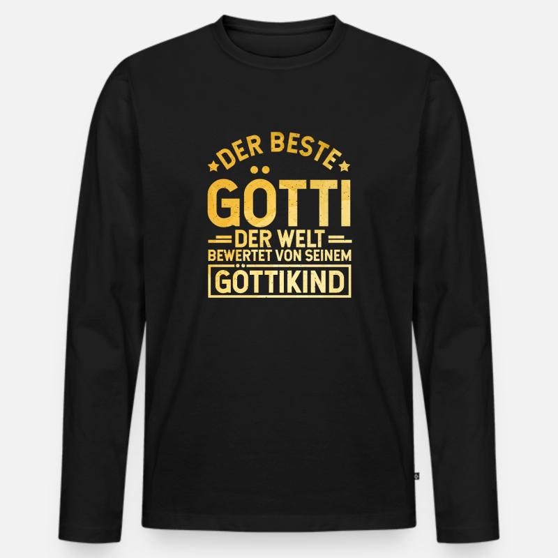 Bester Götti Geschenk - Männer Premium Bio Langarmshirt - Schwarz