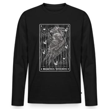 Gothic - Mortus Viventi Tarot Card - Design - Men's Premium Organic Long Sleeve Shirt - black - Front - Nico (187cm)