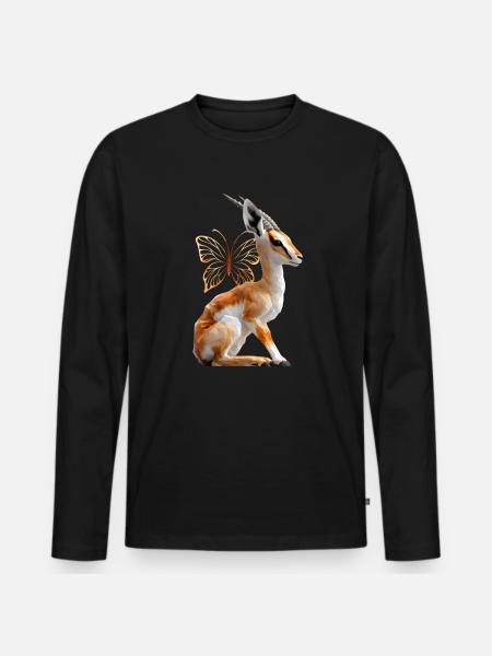 Gazelle - Men's Premium Organic Long Sleeve Shirt - black