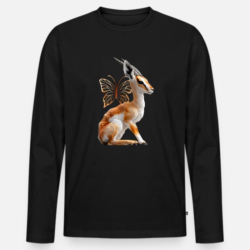 Gazelle - Männer Premium Bio Langarmshirt - Schwarz