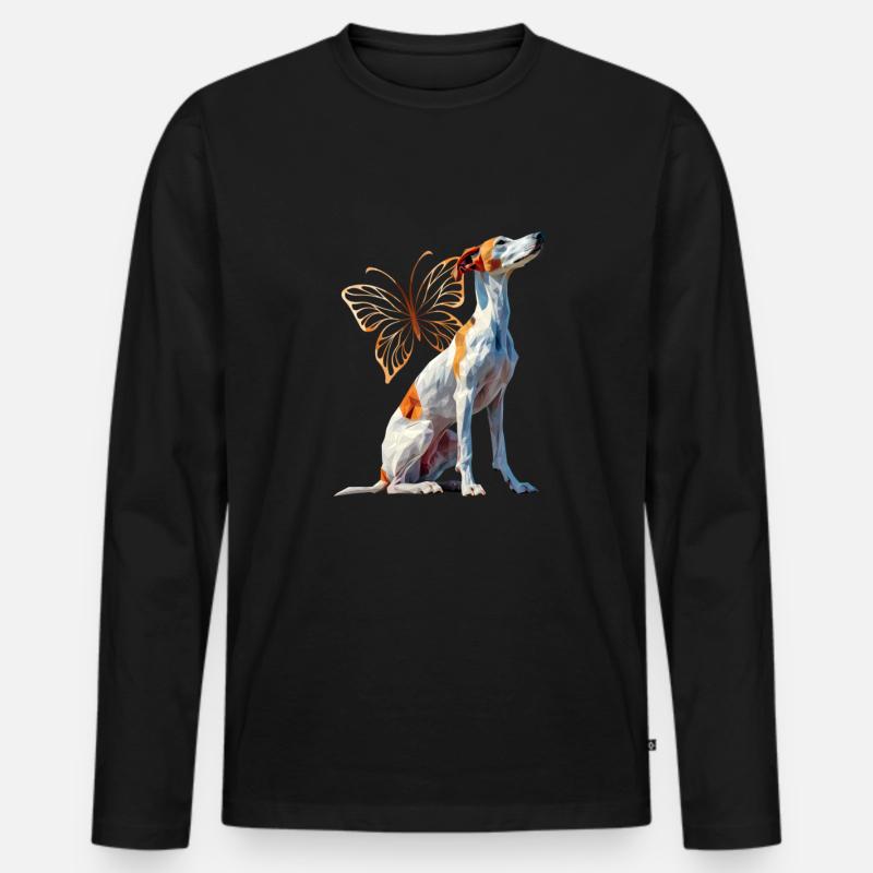 Windhund - Männer Premium Bio Langarmshirt - Schwarz