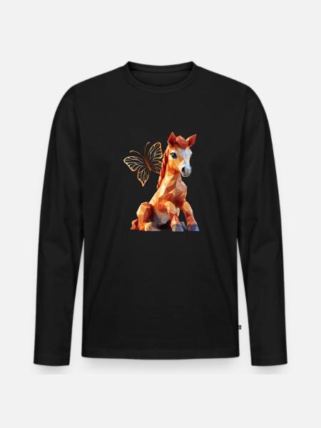 Chevaux - T-shirt manches longues Premium bio Homme - noir