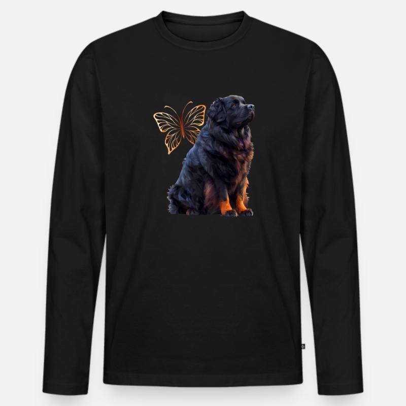 Neufundland - Männer Premium Bio Langarmshirt - Schwarz