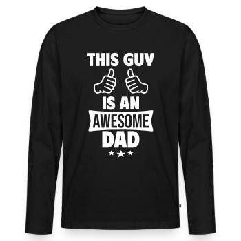 Dieser Typ ist ein cooler Papa - Männer Premium Bio Langarmshirt - Schwarz - Vorne - Nico (187cm)