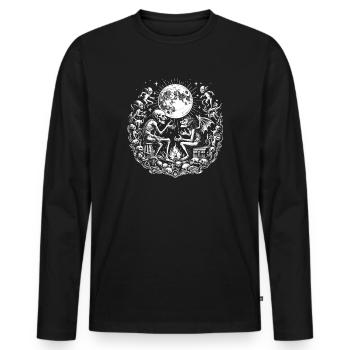 Pleine Lune Goblin Diable - T-shirt manches longues Premium bio Homme - noir - Devant - Nico (187cm)