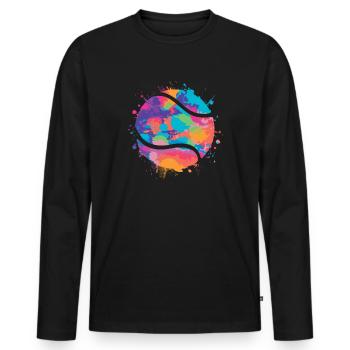 Tennisspieler Ball Mädchen Jungen Kinder Tennis - Männer Premium Bio Langarmshirt - Schwarz - Vorne - Nico (187cm)