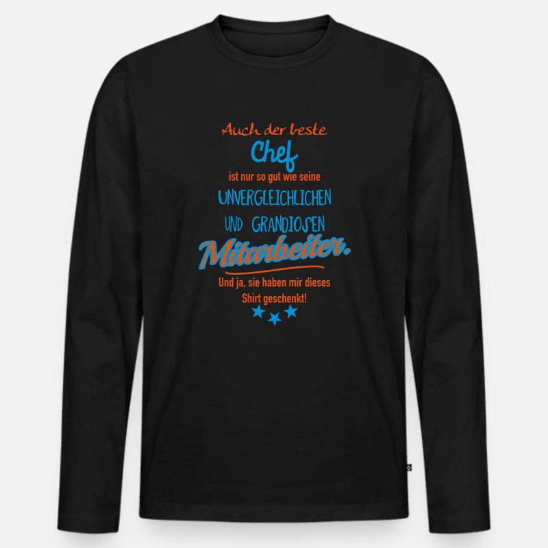 bester Chef grandiose Mitarbeiter - Männer Premium Bio Langarmshirt - Schwarz