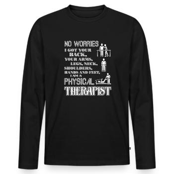 Physical Therapist Proud Physical Therapist - Men's Premium Organic Long Sleeve Shirt - black - Front - Nico (187cm)