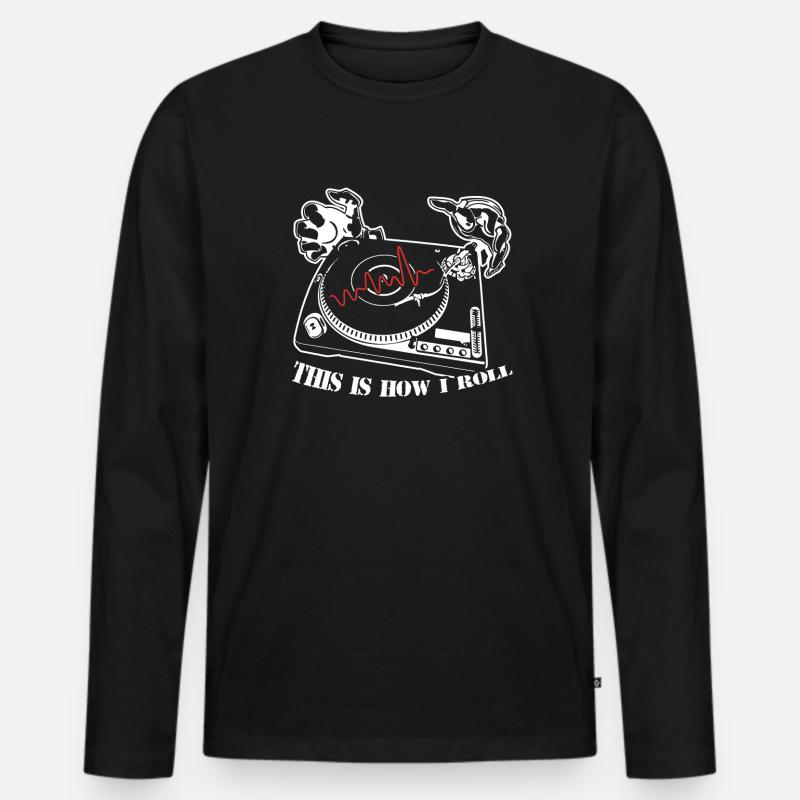 DJ So rollt DJ - Männer Premium Bio Langarmshirt - Schwarz