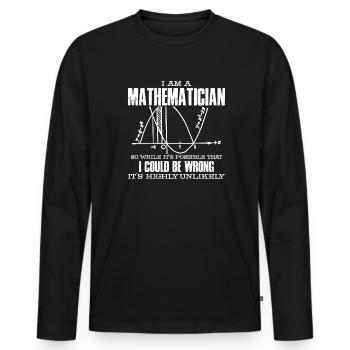 Mathematiker Ich bin ein Mathematiker - Männer Premium Bio Langarmshirt - Schwarz - Vorne - Nico (187cm)