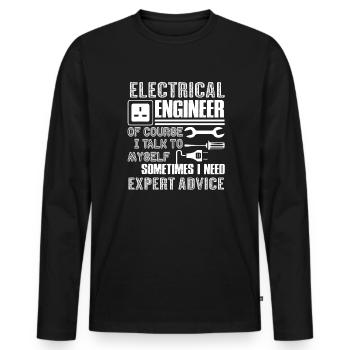 Electrical Engineer Funny Electrical Engineer - Men's Premium Organic Long Sleeve Shirt - black - Front - Nico (187cm)