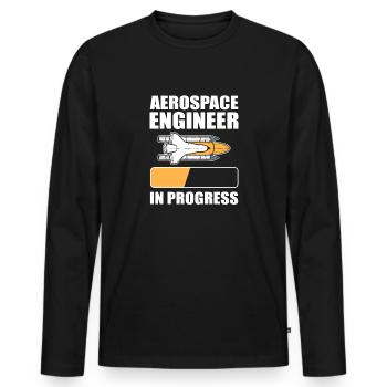 Aerospace Engineer In Progress - Men's Premium Organic Long Sleeve Shirt - black - Front - Nico (187cm)