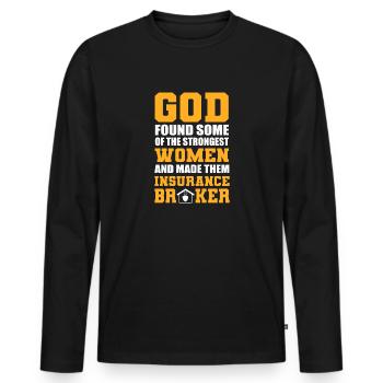 Courtier d’assurance. Assureur - T-shirt manches longues Premium bio Homme - noir - Devant - Nico (187cm)