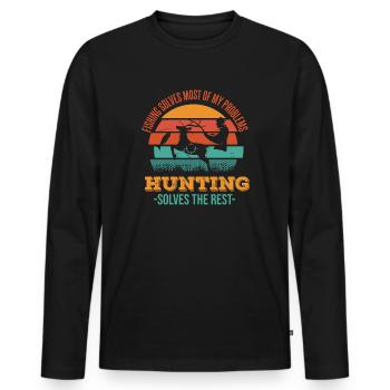 Lustiges Angel- und Jagdgeschenk Weihnachtshumor - Männer Premium Bio Langarmshirt - Schwarz - Vorne - Nico (187cm)