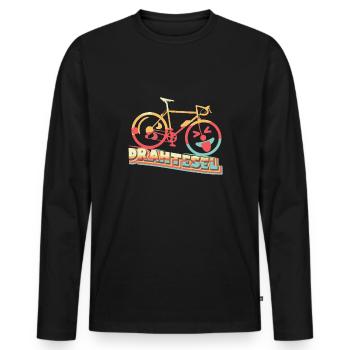 Drahtesel Draht - Esel ,witziges Shirt mit Fahrrad - Männer Premium Bio Langarmshirt - Schwarz - Vorne - Nico (187cm)