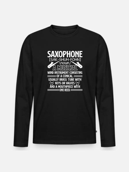 Saxophone Saxophone Definition - Men's Premium Organic Long Sleeve Shirt - black