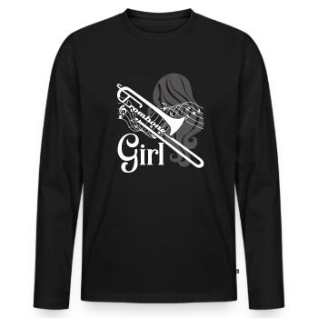 Trombone Trombone Girl - Men's Premium Organic Long Sleeve Shirt - black - Front - Nico (187cm)