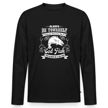 Cod Fish Always Be A Cod Fish - Men's Premium Organic Long Sleeve Shirt - black - Front - Nico (187cm)