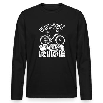 Bicycle Bicycle Enjoy The Ride - Men's Premium Organic Long Sleeve Shirt - black - Front - Nico (187cm)
