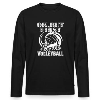 Beach Volleyball First Beach Volleyball - Men's Premium Organic Long Sleeve Shirt - black - Front - Nico (187cm)
