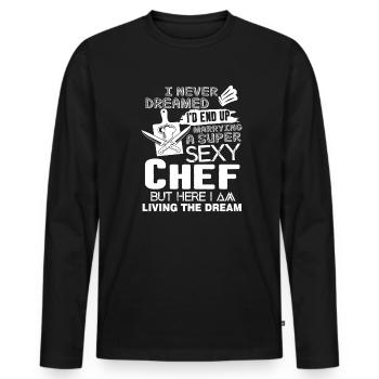 Chef Marrying A Super Sexy Chef - Men's Premium Organic Long Sleeve Shirt - black - Front - Nico (187cm)
