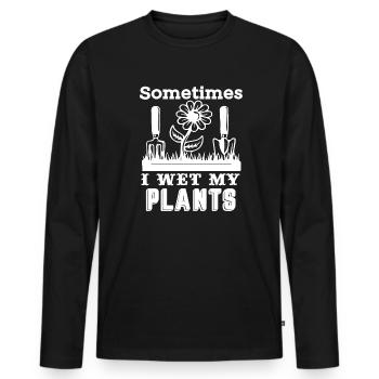 Gardening Gardening I Wet My Plants - Men's Premium Organic Long Sleeve Shirt - black - Front - Nico (187cm)