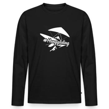 Hang Gliding Hang gliding Hashtag - Men's Premium Organic Long Sleeve Shirt - black - Front - Nico (187cm)