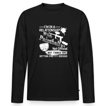 Paintball In A Relationship With Paintball - Men's Premium Organic Long Sleeve Shirt - black - Front - Nico (187cm)