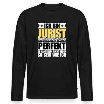 Perfekter Jurist - Männer Premium Bio Langarmshirt - Schwarz - Vorne - Nico (187cm)