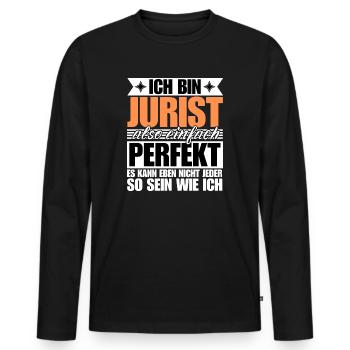 Perfekter Jurist - Männer Premium Bio Langarmshirt - Schwarz - Vorne - Nico (187cm)