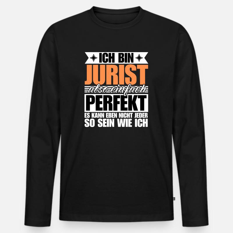 Perfekter Jurist - Männer Premium Bio Langarmshirt - Schwarz