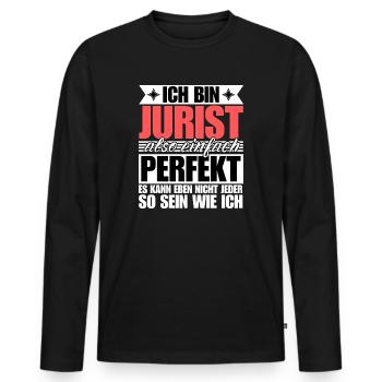 Perfekter Jurist - Männer Premium Bio Langarmshirt - Schwarz - Vorne - Nico (187cm)