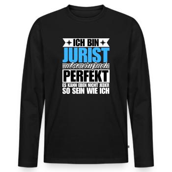 Perfekter Jurist - Männer Premium Bio Langarmshirt - Schwarz - Vorne - Nico (187cm)