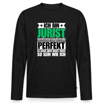 Perfekter Jurist - Männer Premium Bio Langarmshirt - Schwarz - Vorne - Nico (187cm)