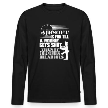 Airsoft Airsoft Is Fun - Men's Premium Organic Long Sleeve Shirt - black - Front - Nico (187cm)