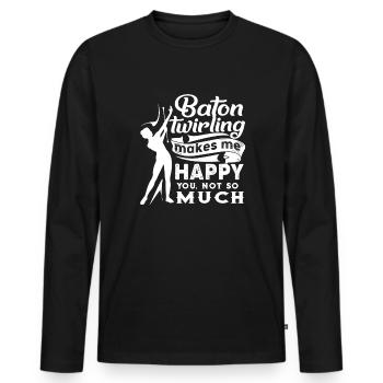 Baton Twirling Baton Twirling Makes Me Happy - Men's Premium Organic Long Sleeve Shirt - black - Front - Nico (187cm)
