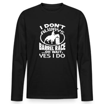 Barrel Racing Always Barrel Racing - Men's Premium Organic Long Sleeve Shirt - black - Front - Nico (187cm)
