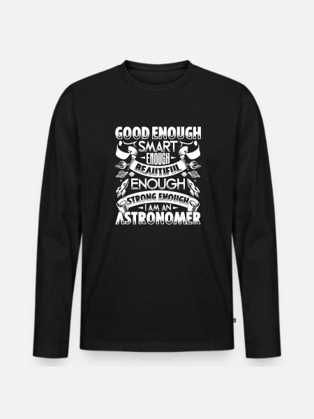 Astronomer Strong Astronomer - Men's Premium Organic Long Sleeve Shirt - black