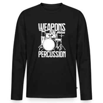 Drummer Drummer Weapons Of Mass Percussion - Men's Premium Organic Long Sleeve Shirt - black - Front - Nico (187cm)