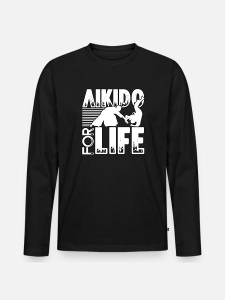 Aikido AiKido For Life - Men's Premium Organic Long Sleeve Shirt - black